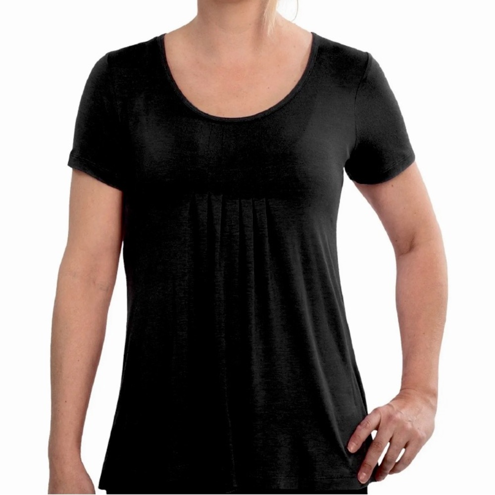 Miraclebody Top Women’s M 8 10 by Miraclesuit Black pin-tuck tunic New NWOT